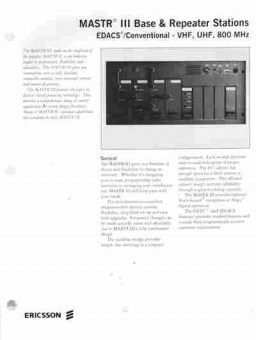 Буклет Ericsson MASTR 3 Base & Repeater Stations, 55-296, Баград.рф